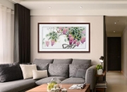 客厅沙发背后挂画大全,客厅装饰沙发墙时，挂什么画比较合适？